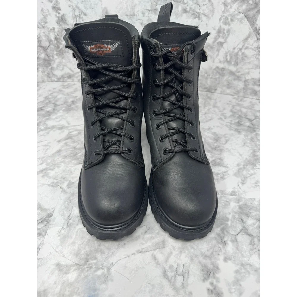 Harley Davidson Y2K ☠️Leather‎ Boots Mens 8.5 Womens 10 Biker Grunge Punk Moto